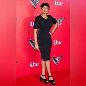 ALTUZARRA Kimiko Side Button Black Knit Dress (Retailed $1,295)